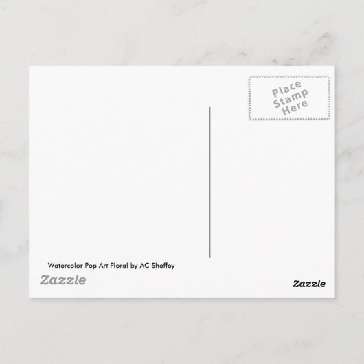 Waterverf Pop Art Floral Briefkaart (Achterkant)