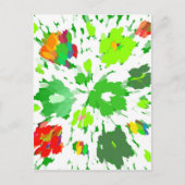 Waterverf Pop Art Floral Briefkaart (Voorkant)