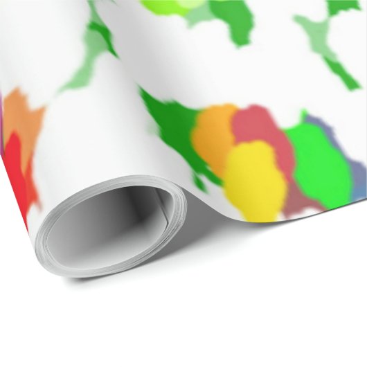 Waterverf Pop Art Floral Cadeaupapier (Rol Hoek)