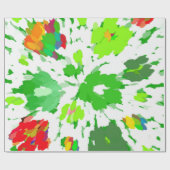 Waterverf Pop Art Floral Cadeaupapier (Vlak)