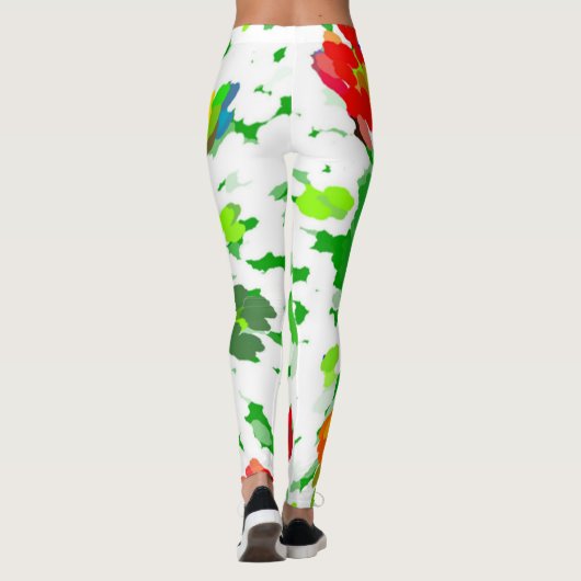 Waterverf Pop Art Floral Leggings (Achterkant)