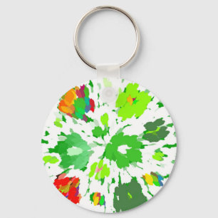 Waterverf Pop Art Floral Sleutelhanger