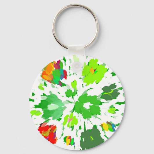 Waterverf Pop Art Floral Sleutelhanger (Voorkant)