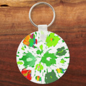 Waterverf Pop Art Floral Sleutelhanger (Voorkant)