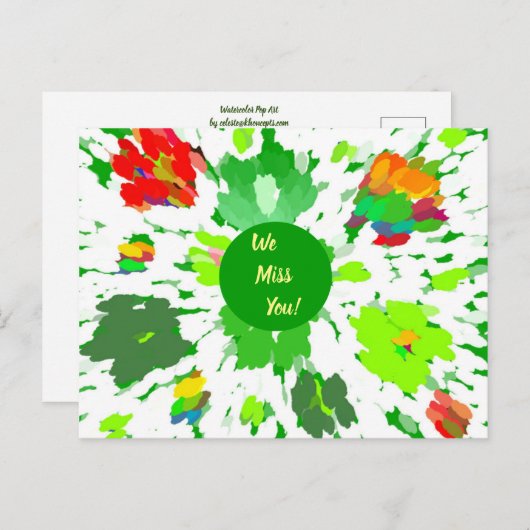 Waterverf Pop Briefkaart (Voorkant / Achterkant)