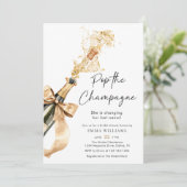 Waterverf Pop Het Champagne Vrijgezellenfeest Kaart (Staand voorkant)