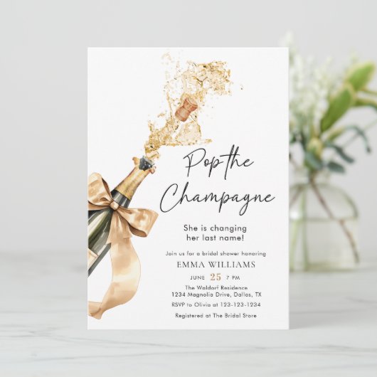 Waterverf Pop Het Champagne Vrijgezellenfeest Kaart (Staand voorkant)