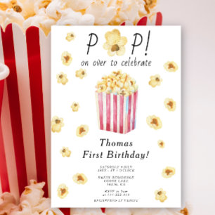 Waterverf Pop over verjaardagsfeestje voor kindere Kaart