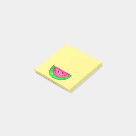 Waterverf pop van juffrouw watermeloen post-it® notes (Schuin)