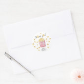 Waterverf Popcorn Bedankt Baby shower Ronde Sticker (Envelop)