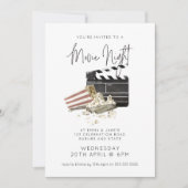 Waterverf Popcorn Filmavond Kaart (Voorkant)