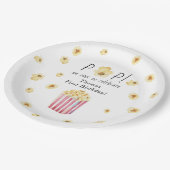 Waterverf Popcorn Kids Verjaardagsfeestje Papieren Bordje (Gekanteld)