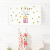 Waterverf Popcorn Kids Verjaardagsfeestje Spandoek (Insitu)