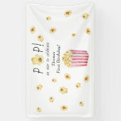 Waterverf Popcorn Kids Verjaardagsfeestje Spandoek (Verticaal)