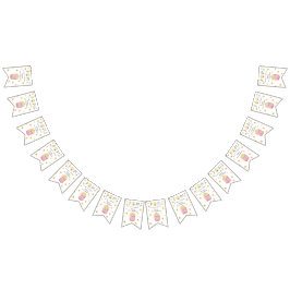 Waterverf Popcorn Kids Verjaardagsfeestje Vlaggetjes