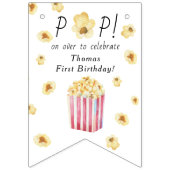 Waterverf Popcorn Kids Verjaardagsfeestje Vlaggetjes (Tweede vlag)