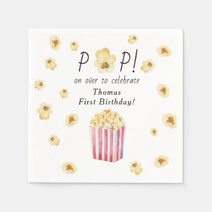 Waterverf Popcorn Kinderverjaardagsfeestje Servet