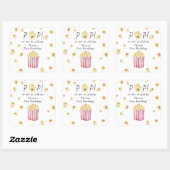 Waterverf Popcorn Kinderverjaardagsfeestje Vierkante Sticker (Vel)