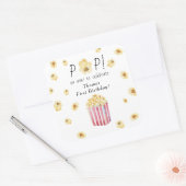 Waterverf Popcorn Kinderverjaardagsfeestje Vierkante Sticker (Envelop)