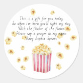 Waterverf Popcorn Prayers Candle Ronde Sticker (Voorkant)