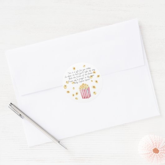 Waterverf Popcorn Prayers Candle Ronde Sticker (Envelop)