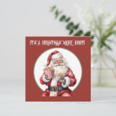 waterverf popcorn Santa film Invitation Kaart (Staand voorkant)