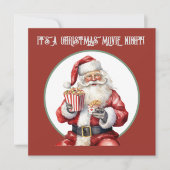 waterverf popcorn Santa film Invitation Kaart (Voorkant)