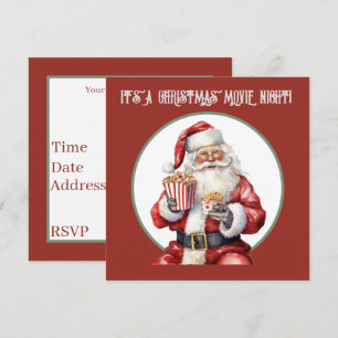 waterverf popcorn Santa film Invitation Kaart