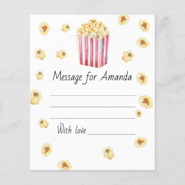 Waterverf popcorn verjaardagstijd capsule bericht (Voorkant)