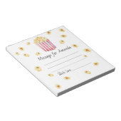 Waterverf popcorn verjaardagstijd capsule bericht notitieblok (Schuin)