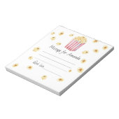 Waterverf popcorn verjaardagstijd capsule bericht notitieblok (Linkerzijde)