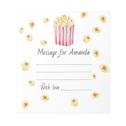 Waterverf popcorn verjaardagstijd capsule bericht notitieblok (Voorkant)