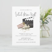 Waterverf Popcorn virtuele filmnacht uitnodiging (Staand voorkant)