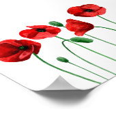 Waterverf poppenkast afdrukken Rode bloemen Botani Poster (Hoek)