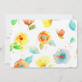 Waterverf Poppies baby shower Kaart (Achterkant)