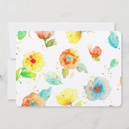 Waterverf Poppies baby shower Kaart (Achterkant)