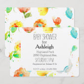 Waterverf Poppies baby shower Kaart (Voorkant / Achterkant)