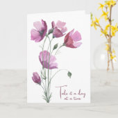 Waterverf Poppies Denken aan jou Kaart (Gele Bloem)