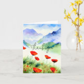 Waterverf poppies en aanpasbare bergpopulaties kaart (Gele Bloem)