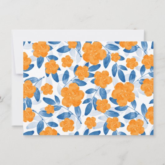 Waterverf Poppies en Leaves Pattern Bedankkaart (Achterkant)