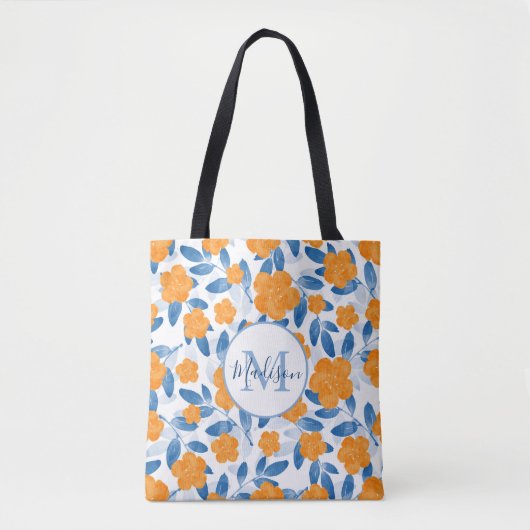 Waterverf Poppies en Leaves Pattern Tote Bag (Voorkant)