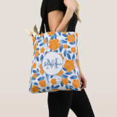 Waterverf Poppies en Leaves Pattern Tote Bag (Dichtbij)