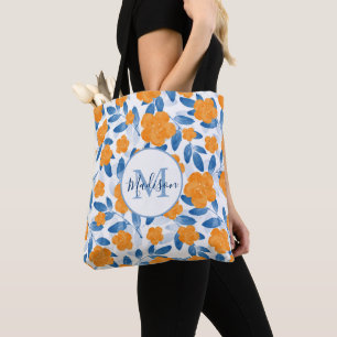Waterverf Poppies en Leaves Pattern Tote Bag