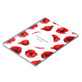 Waterverf poppies. Floral patroon. Rode papaver Notitieboek (Linkerzijde)