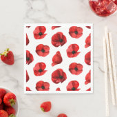 Waterverf poppies. Floral patroon. Rode papaver Servet (Insitu)