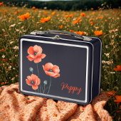 Waterverf Poppies Naam Floral Metal Lunch Box
