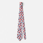 Waterverf Poppies Pattern – Rood, Blauw & Wit (3) Stropdas (Voorkant)