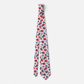Waterverf Poppies Pattern – Rood, Blauw & Wit (3) Stropdas (Achterkant)