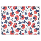 Waterverf Poppies Pattern – Rood, Blauw & Wit (3) Tafelkleed (Voorkant (Horizontaal))
