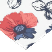 Waterverf Poppies Pattern – Rood, Blauw & Wit (3) Tafelkleed (Gekanteld)